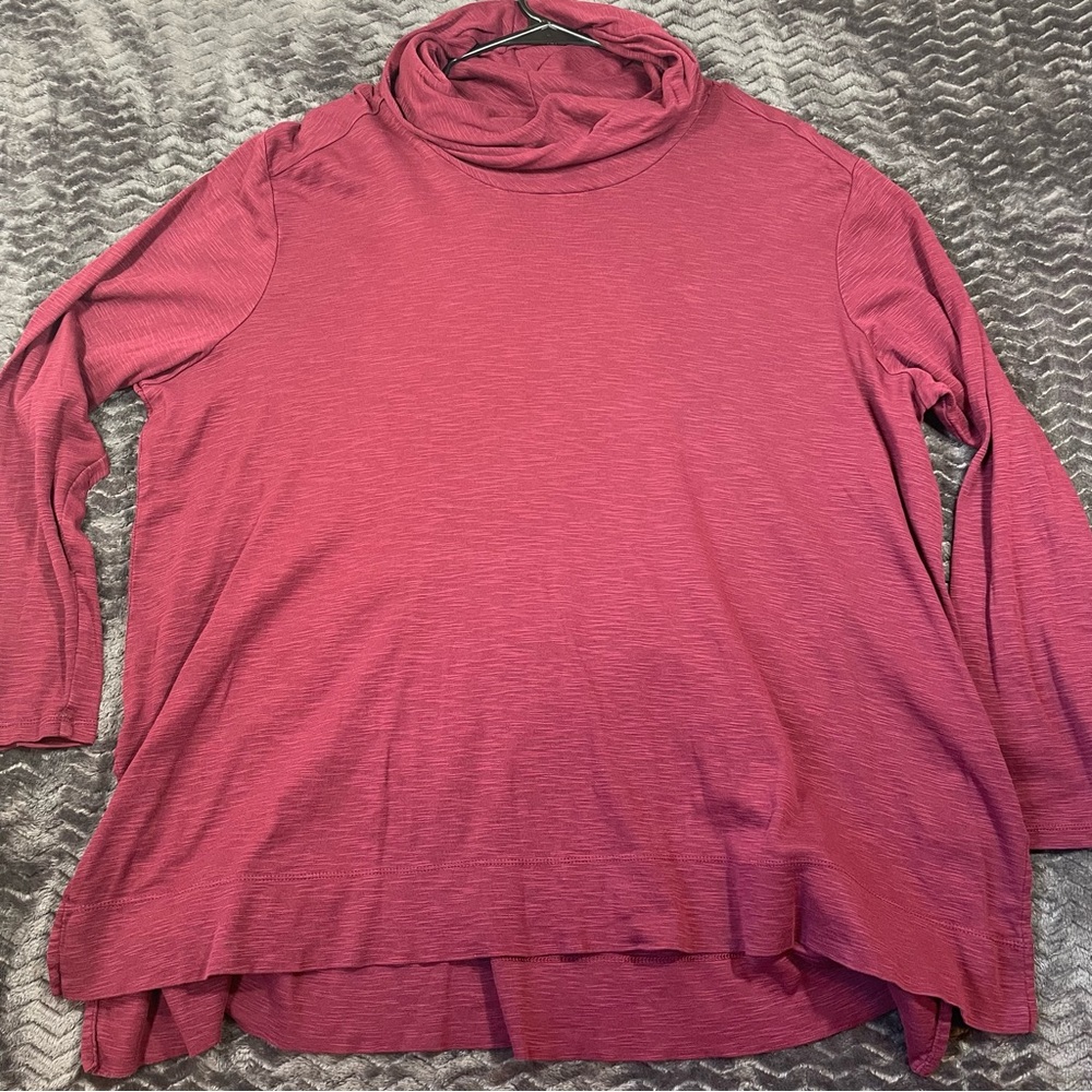 J.Jill Cowl Neck Tunic Top Pima Cotton Maroon,Womens size XXL…#10
